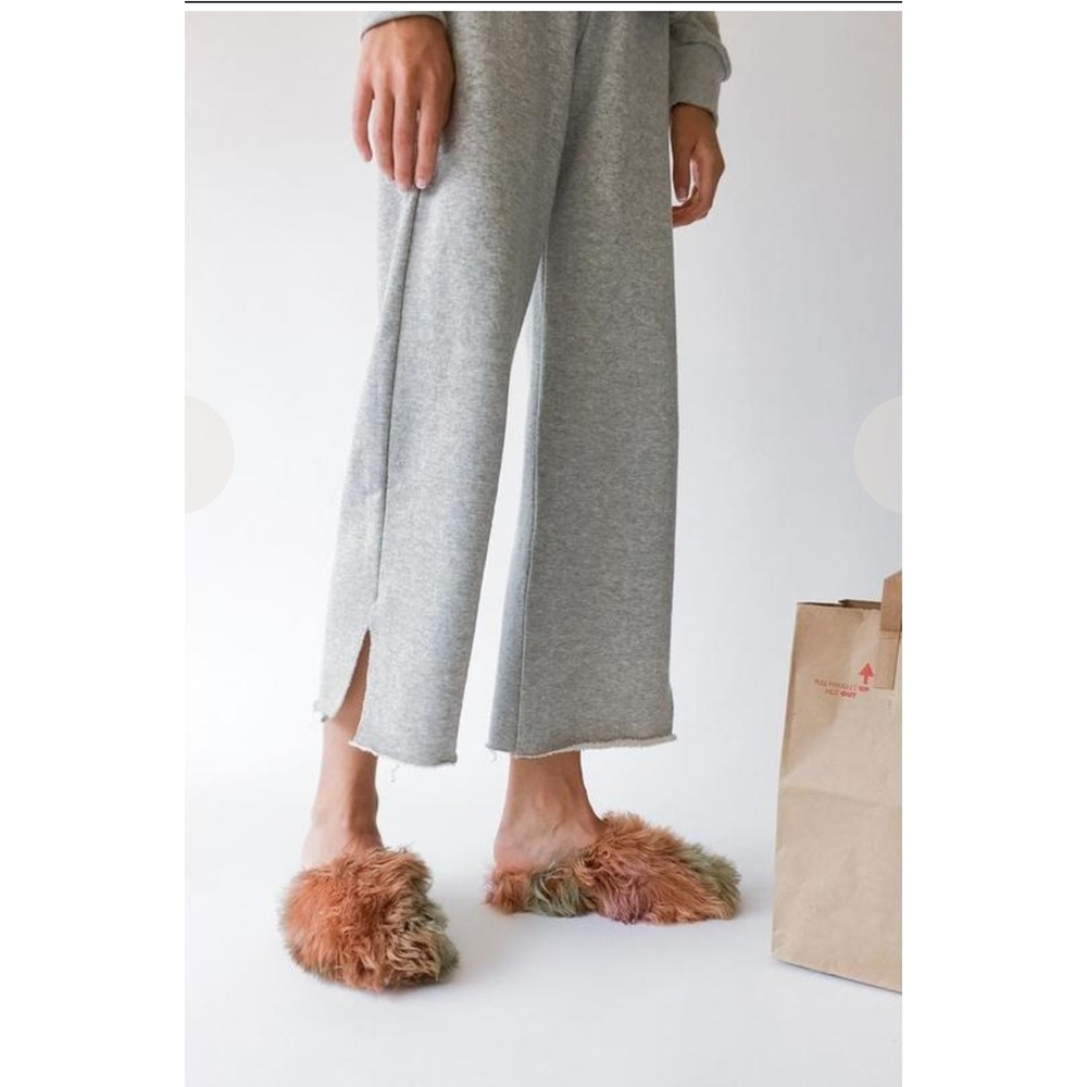 Simon Miller Canal Cotton Sweatpant Flare Gray Pull On Fleece Sz 0 XS USA Lounge